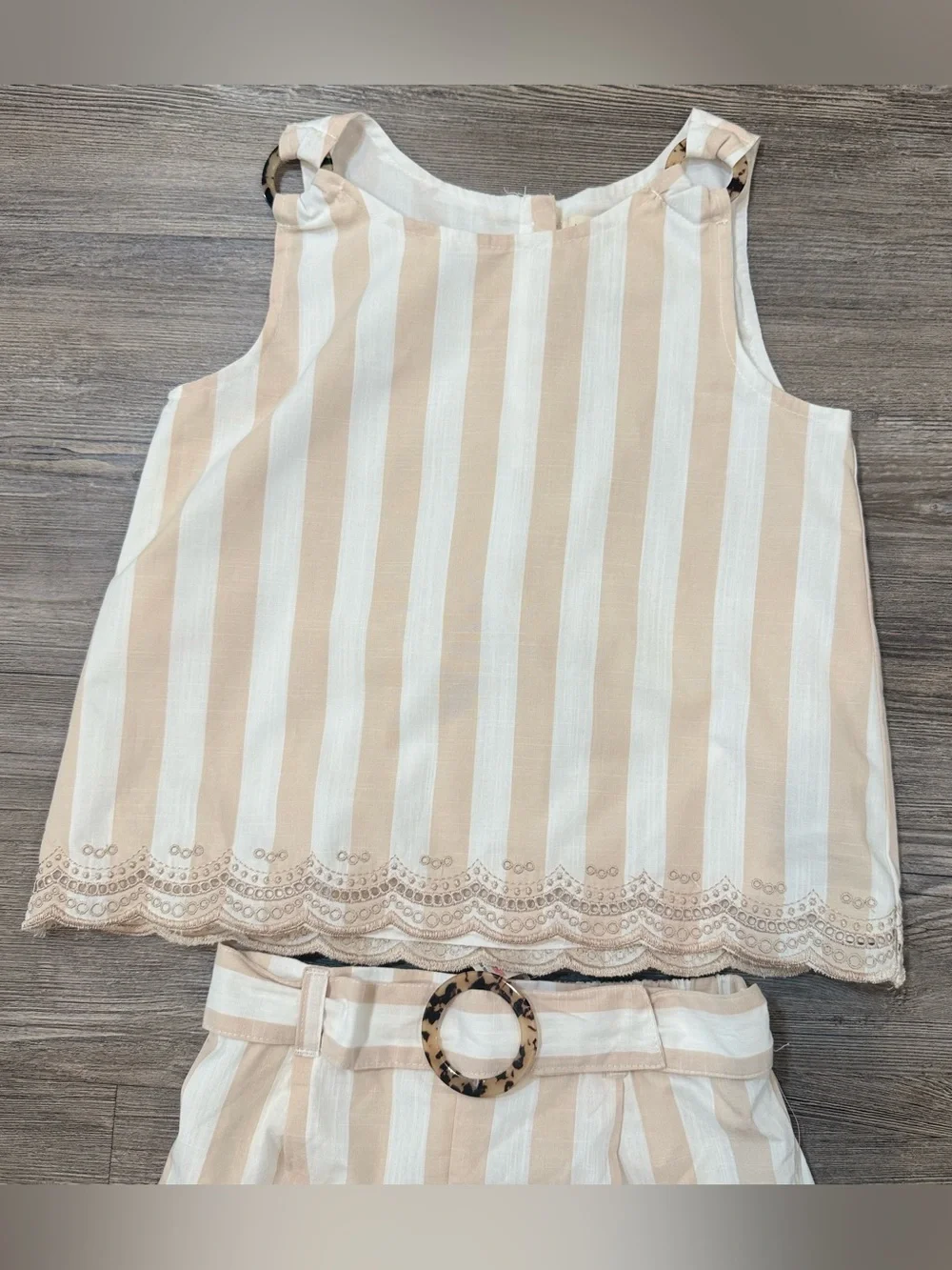 Happily Grey Kids NWT 2 Piece Stripe Cotton Outfit Set Size 7/8